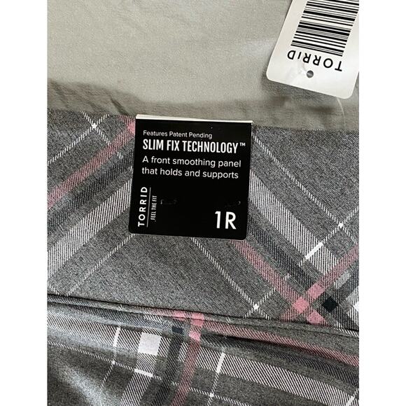 Torrid Slim Fit Tech Pixie Stretch Trouser Pants in Heather Plaid. Tag 1 (14-16) - Picture 7 of 7